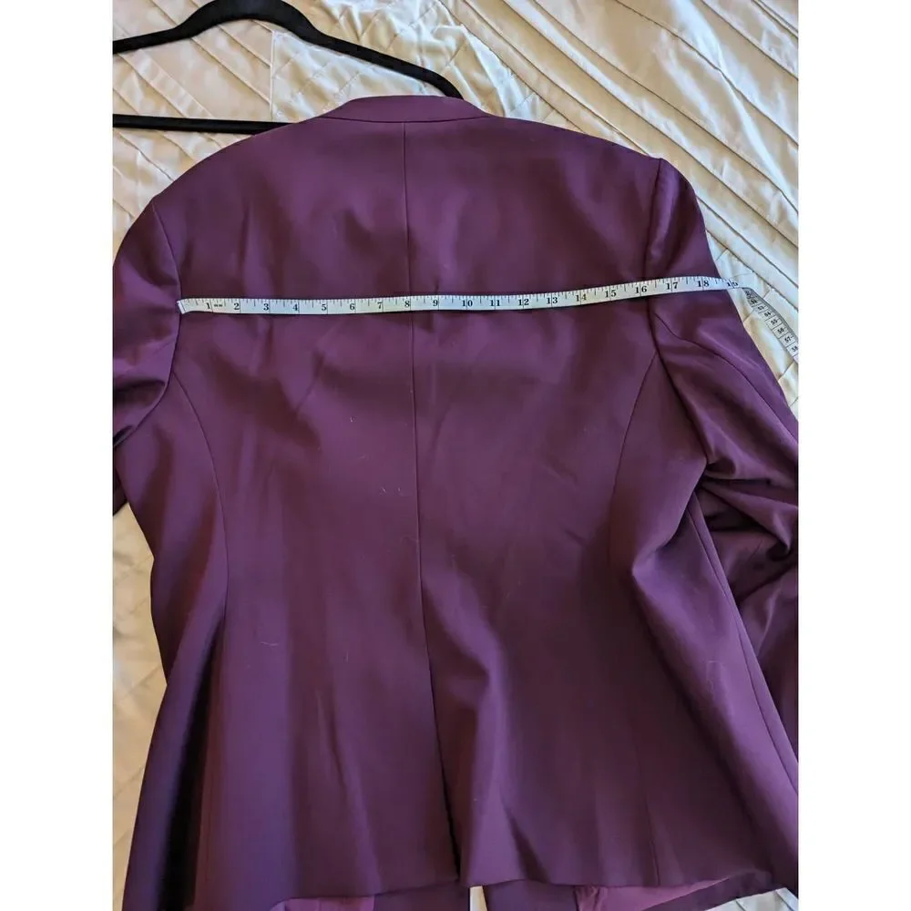 Hugo Boss eggplant purple wool button up jacket nwot sz 14 mandarin collar - Picture 8 of 8